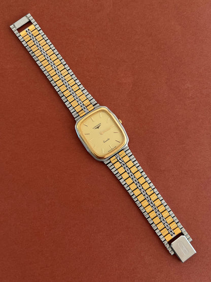 Longines Unisex Rectangular Two Tone Watch