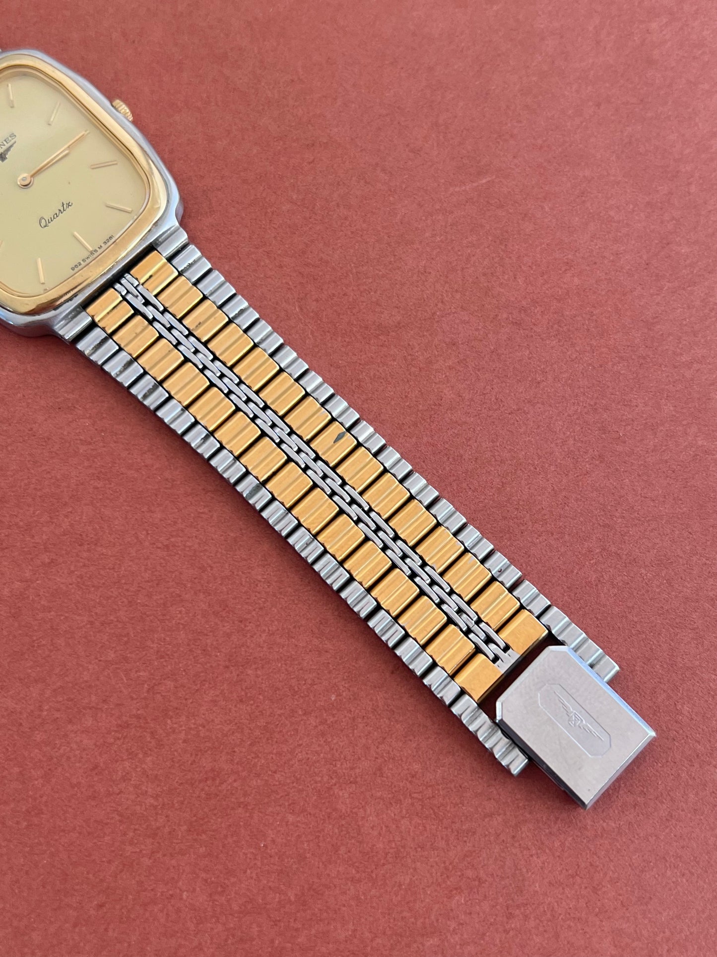 Longines Unisex Rectangular Two Tone Watch