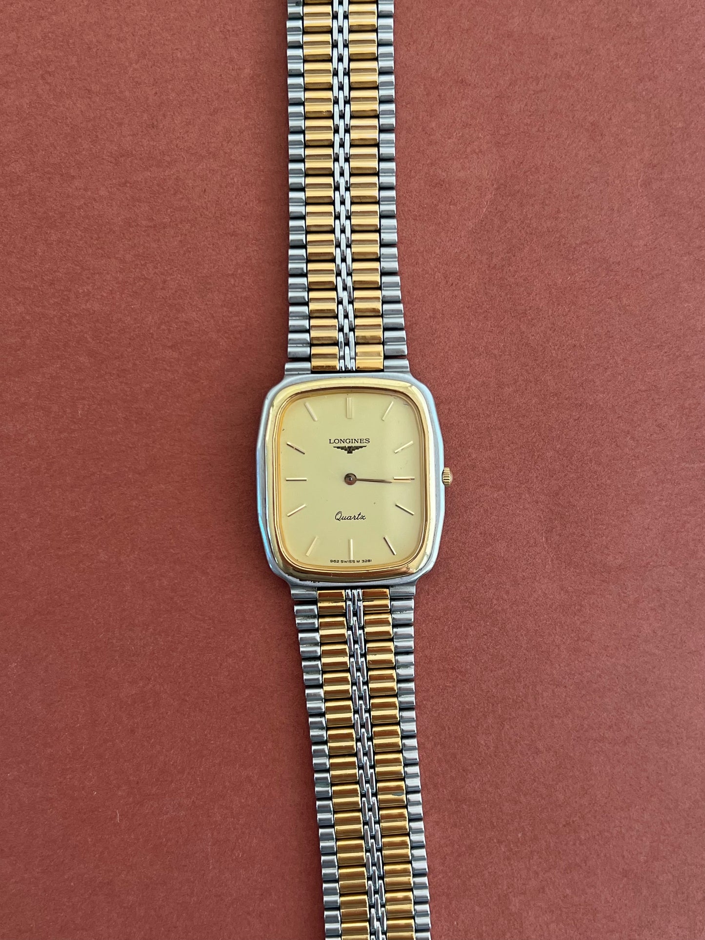 Longines Unisex Rectangular Two Tone Watch