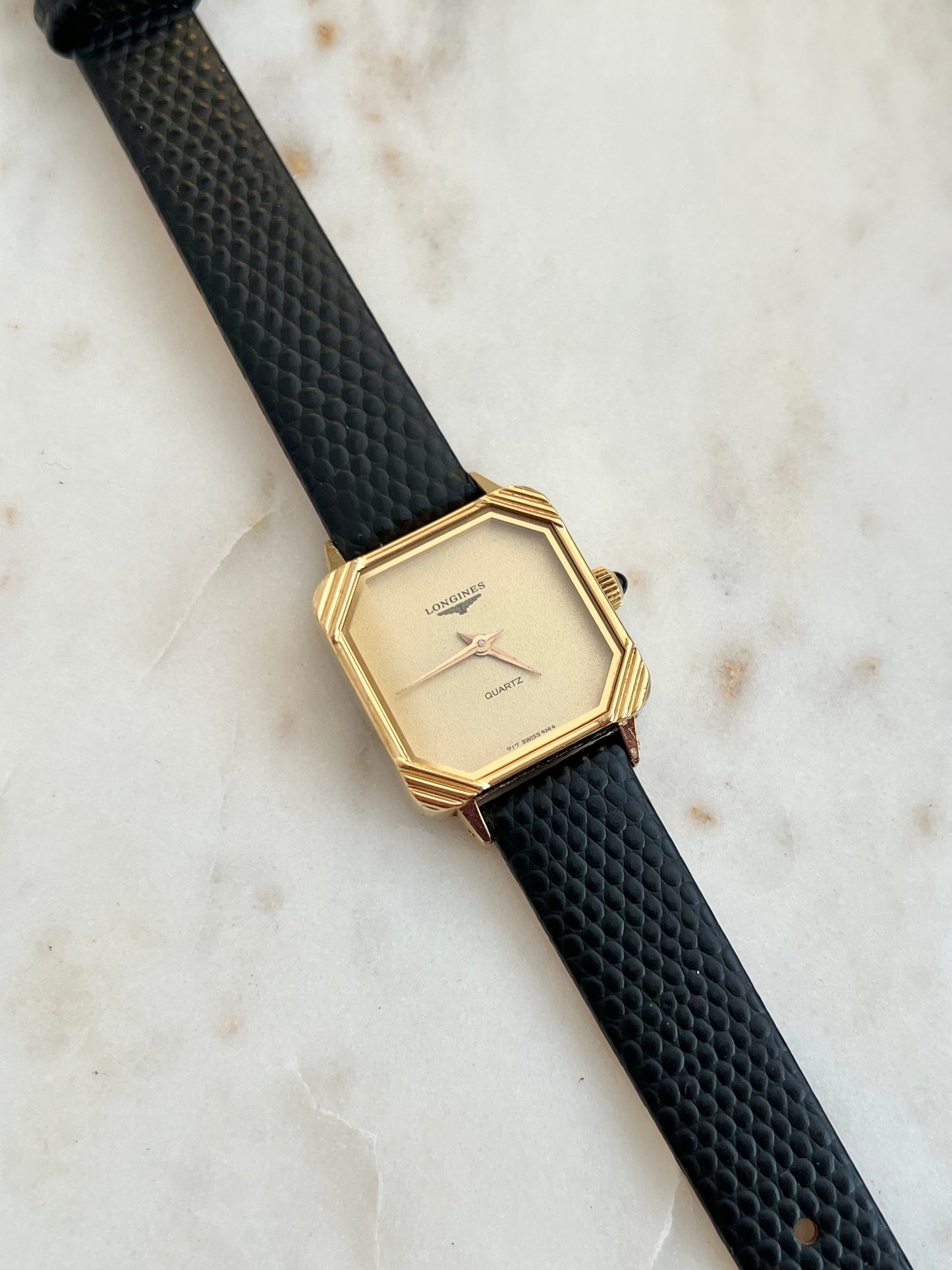 Longines Square Gold Women's Watch with Decorated Corners