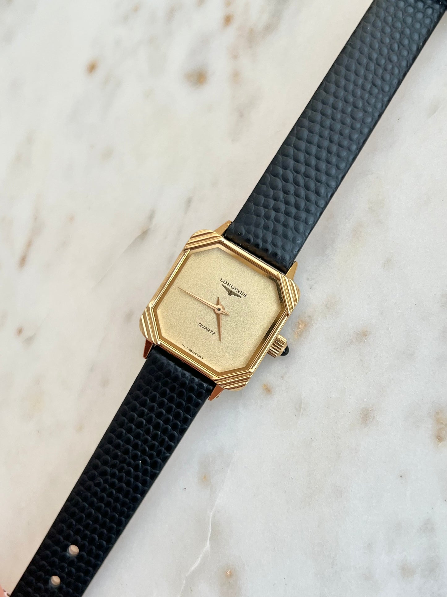 Longines Square Gold Women's Watch with Decorated Corners