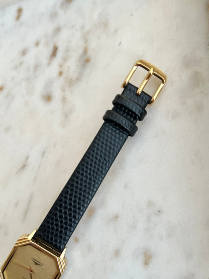 Longines Square Gold Women's Watch with Decorated Corners