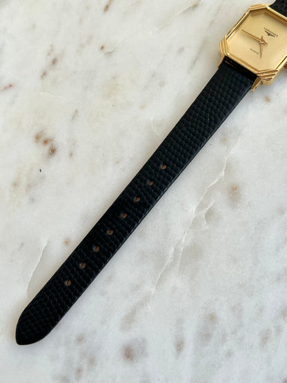 Longines Square Gold Women's Watch with Decorated Corners
