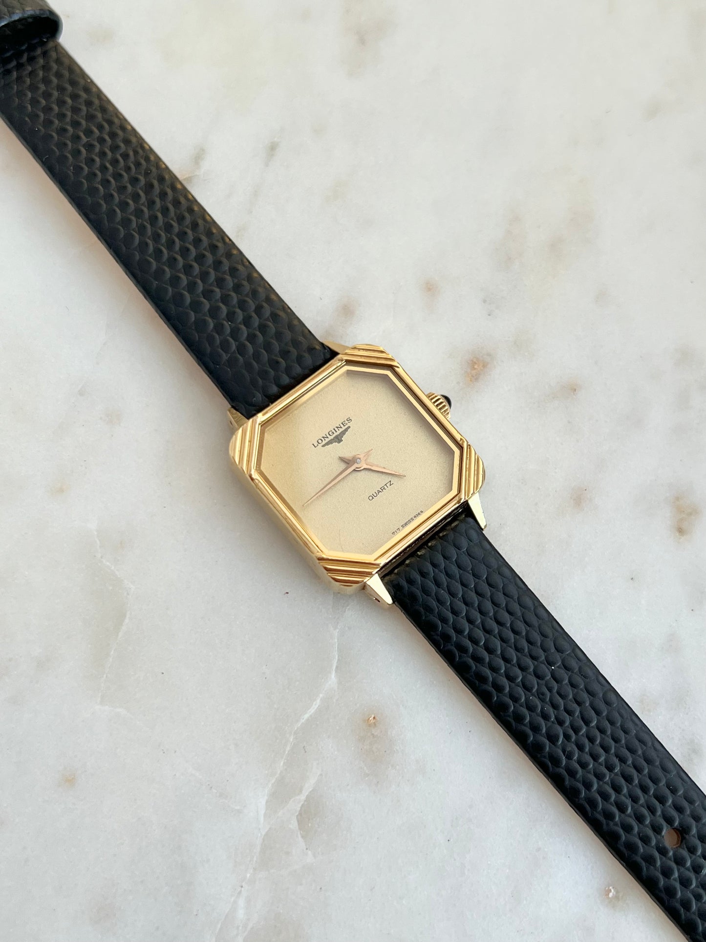 Longines Square Gold Women's Watch with Decorated Corners