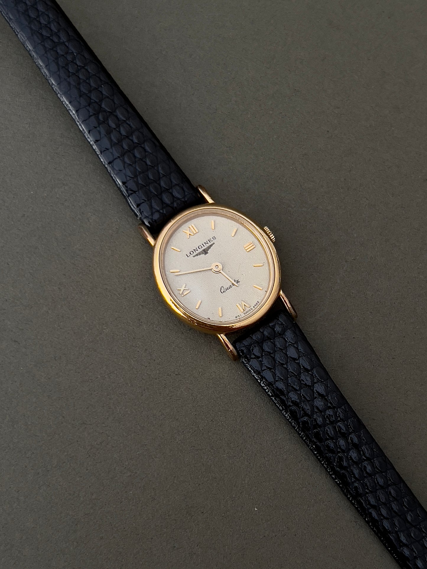 Longines Gold Toned Oval Woman's Watch with Stardust Dial