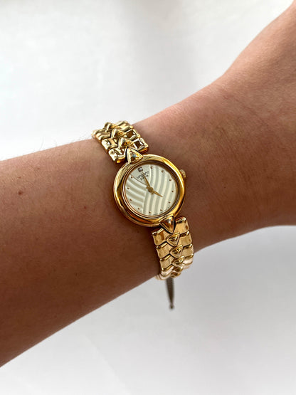 Seiko x Ungaro Gold Toned Woman's Watch with Intricate Bracelet