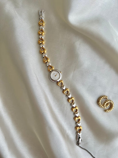 Seiko Dainty Ladies Hearts Bracelet Watch in Two Tone