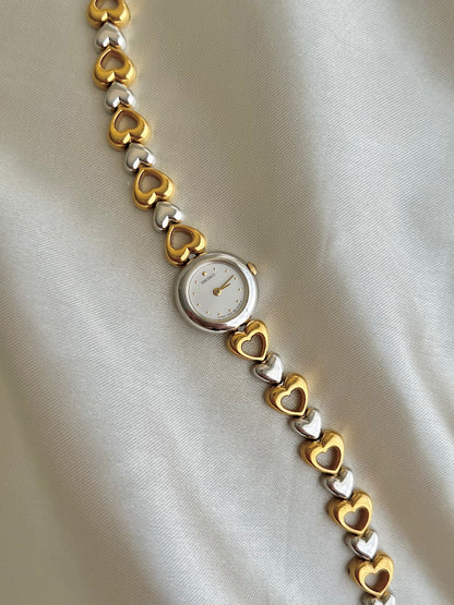 Seiko Dainty Ladies Hearts Bracelet Watch in Two Tone