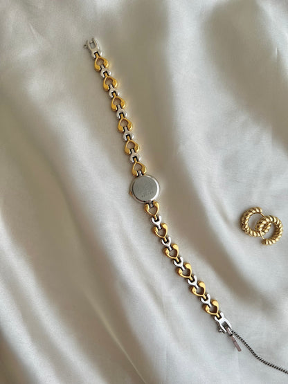 Seiko Dainty Ladies Hearts Bracelet Watch in Two Tone