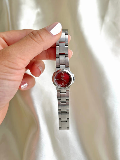 Seiko Lukia Red Cherry Dial Ladies Watch Stainless Steel