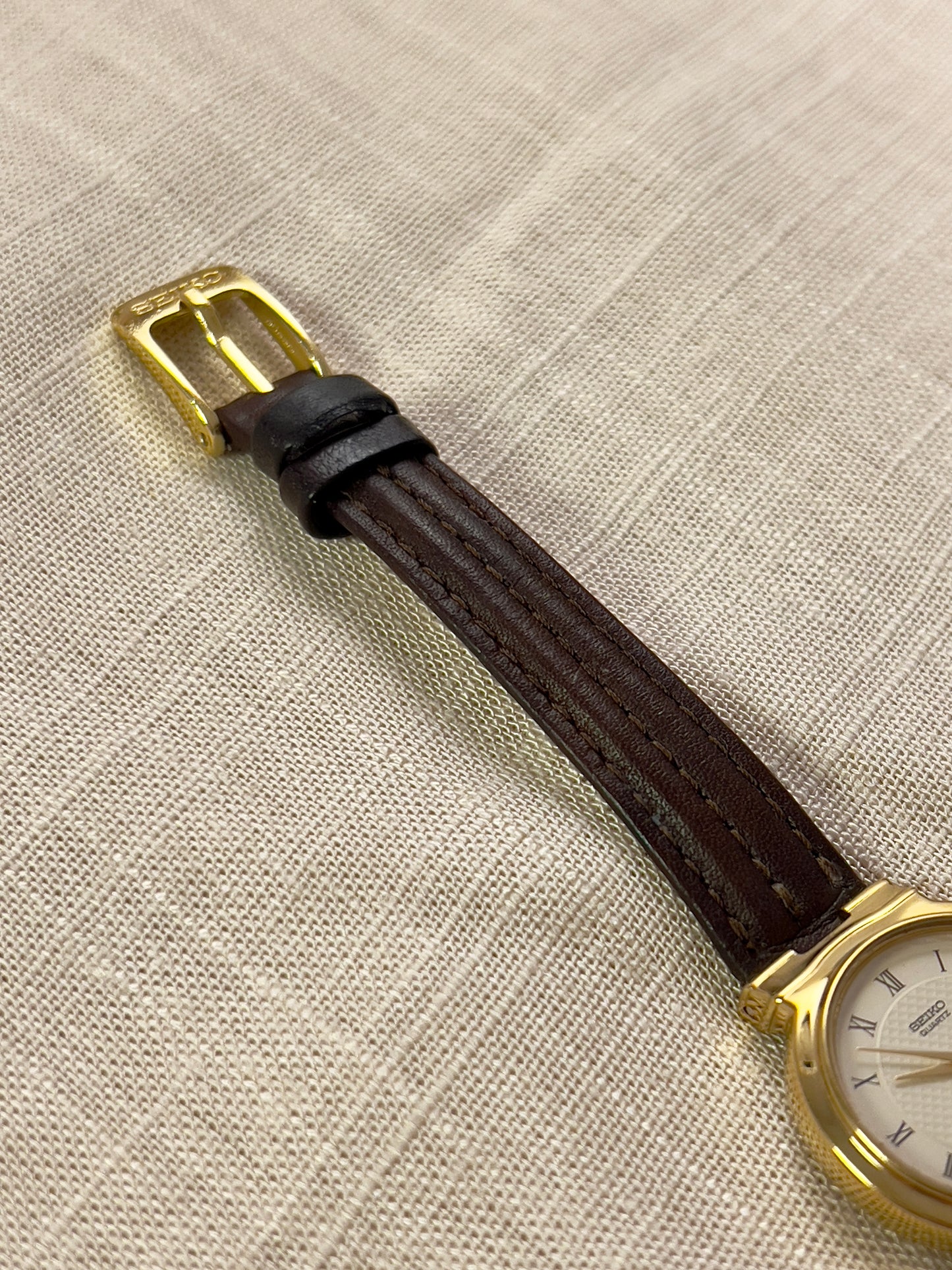 Seiko Gold Toned Sculpted Woman's Watch