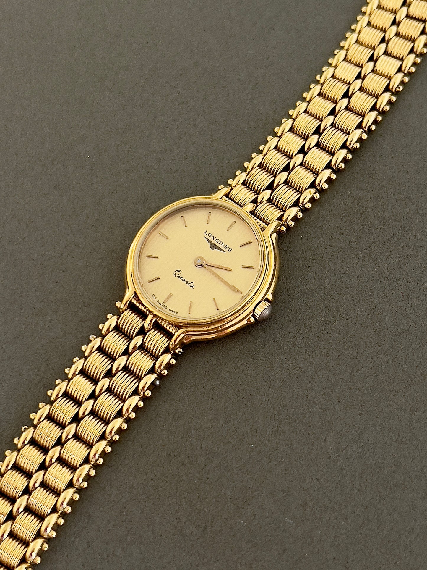 Longines Ladies's Watch in Gold with Unique Patterned Dial