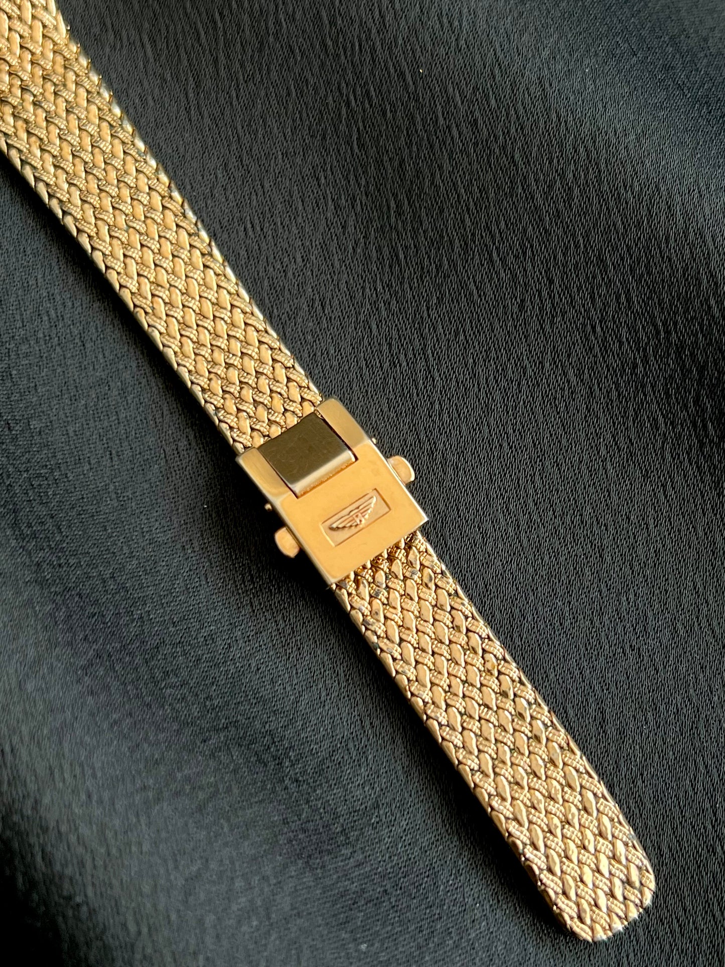 Longines Gold Tone Octagonal Women's Watch with Mesh Bracelet