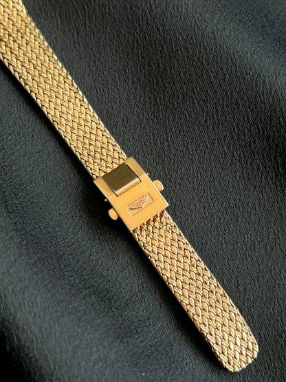 Longines Gold Tone Octagonal Women's Watch with Mesh Bracelet
