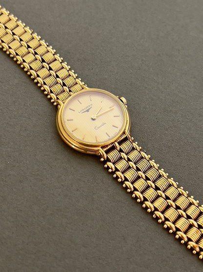 Longines Ladies's Watch in Gold with Unique Patterned Dial