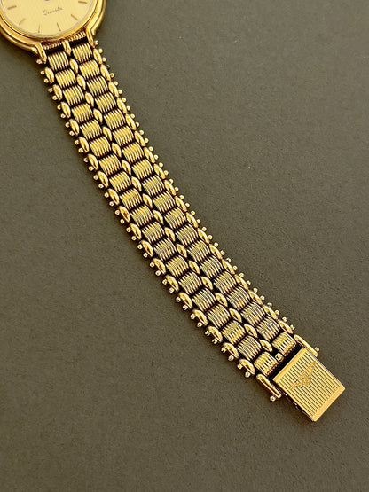 Longines Ladies's Watch in Gold with Unique Patterned Dial