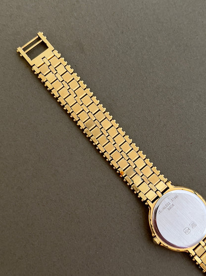 Longines Ladies's Watch in Gold with Unique Patterned Dial