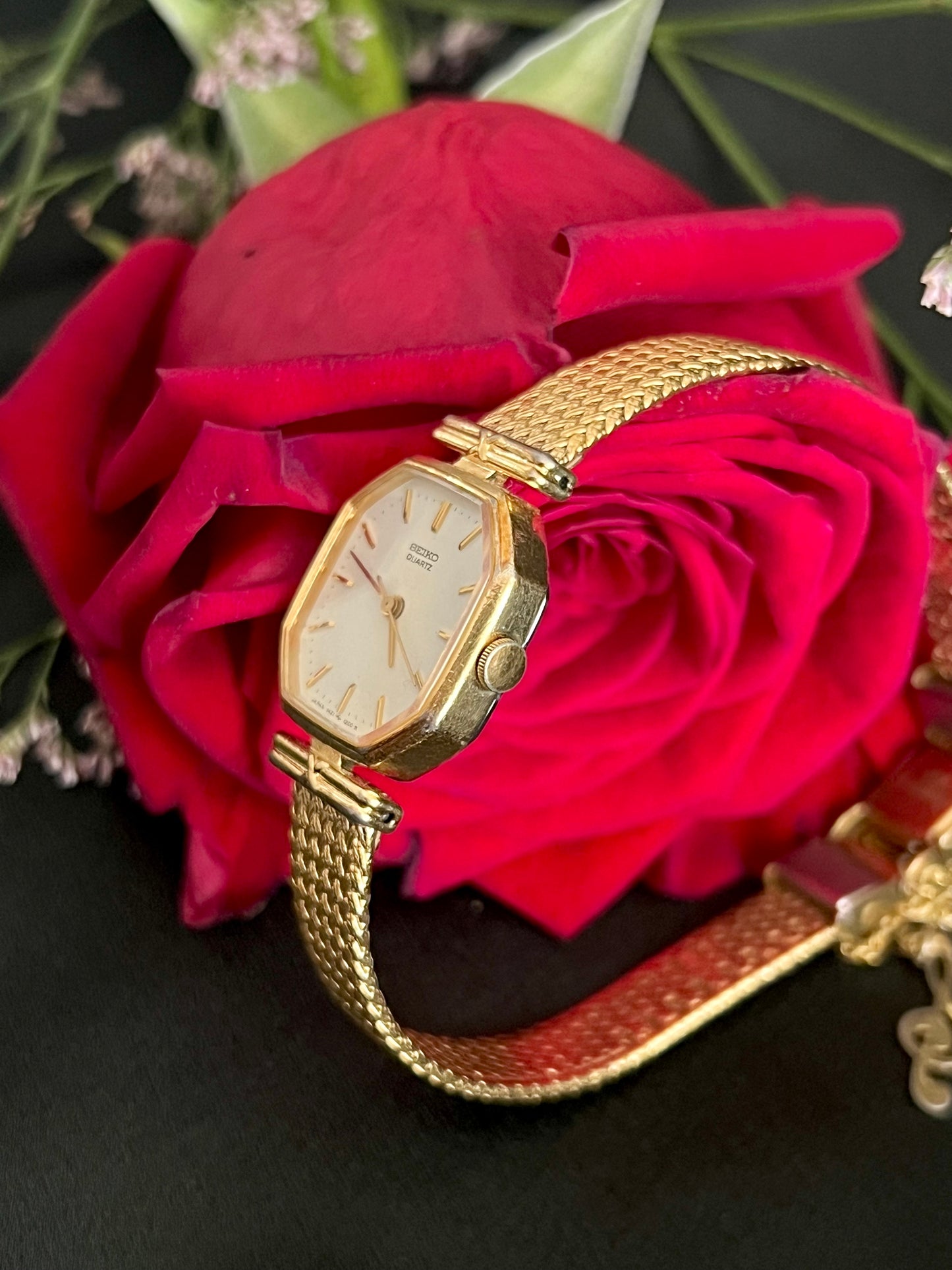 Seiko Octagonal Gold Mesh Bracelet Women’s Watch