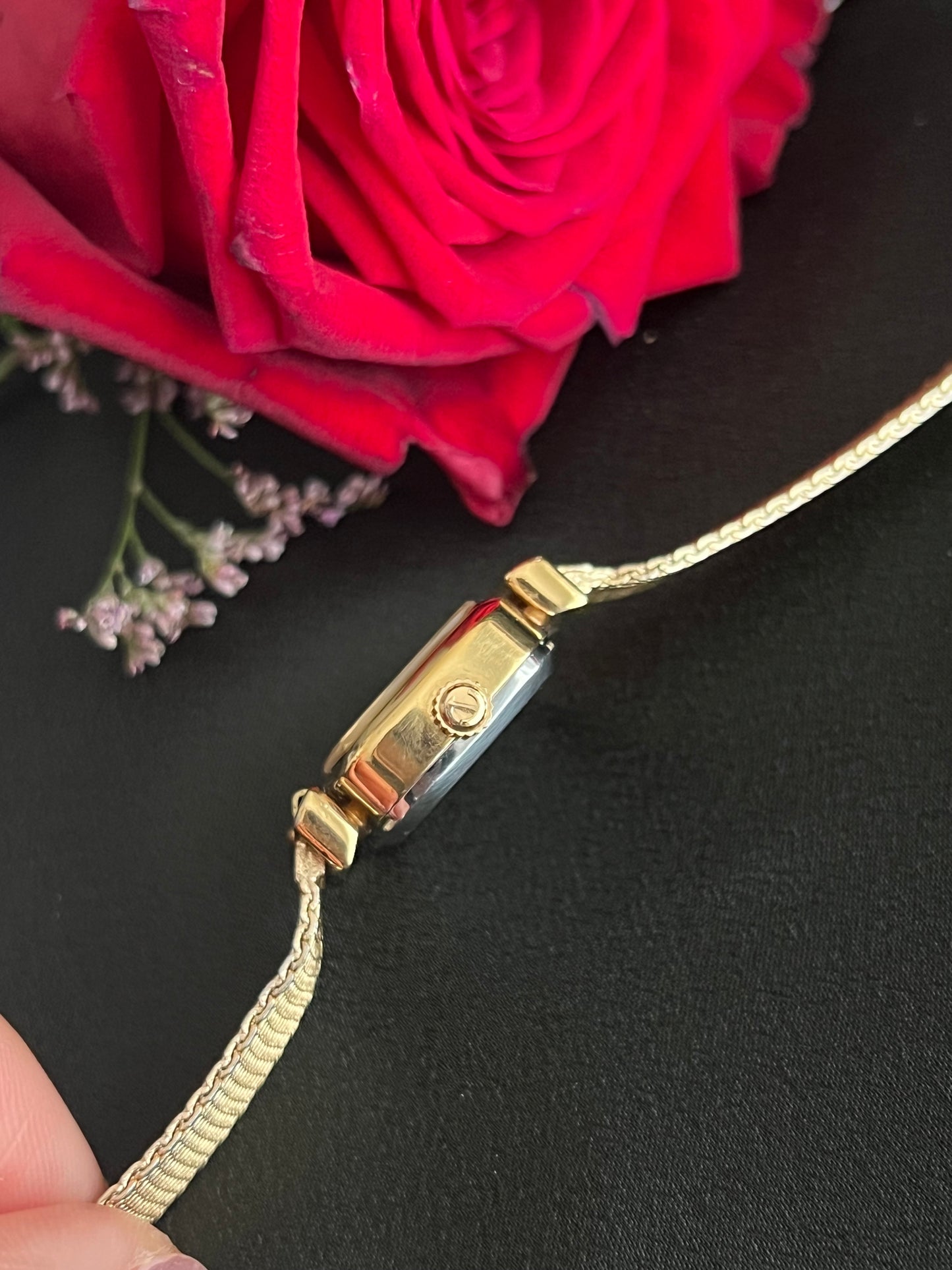 Rado Cushion Square Womens Watch with Gold Mesh Bracelet