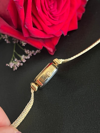 Rado Cushion Square Womens Watch with Gold Mesh Bracelet