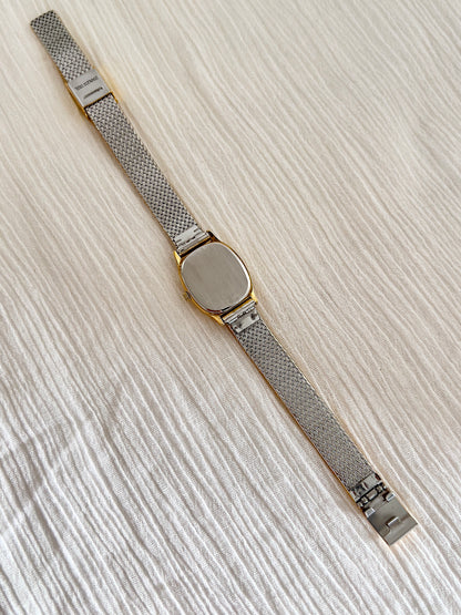 Omega De Ville Ladies Gold Mesh Bracelet Watch with Champagne Dial