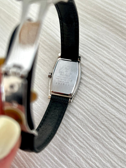 Seiko Lukia Ladies Tonneau Watch with Diamond Set Bezel and Textured Pink Dial Limited Edition