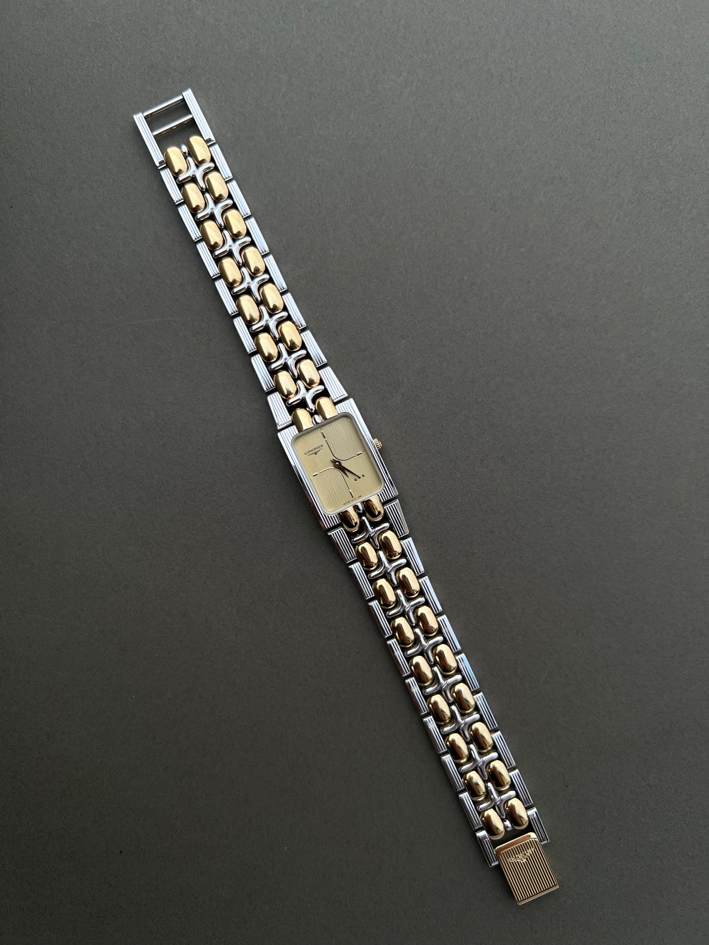 Longines QWR Ladies Two Tone Bracelet Watch with Champagne Dial