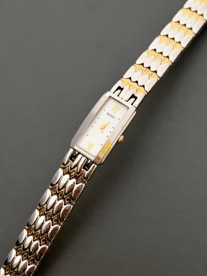 Seiko Ladies Two Tone Bracelet Watch with White Dial