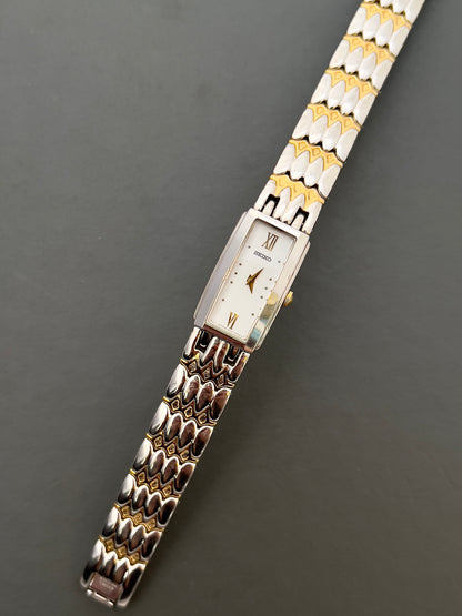 Seiko Ladies Two Tone Bracelet Watch with White Dial