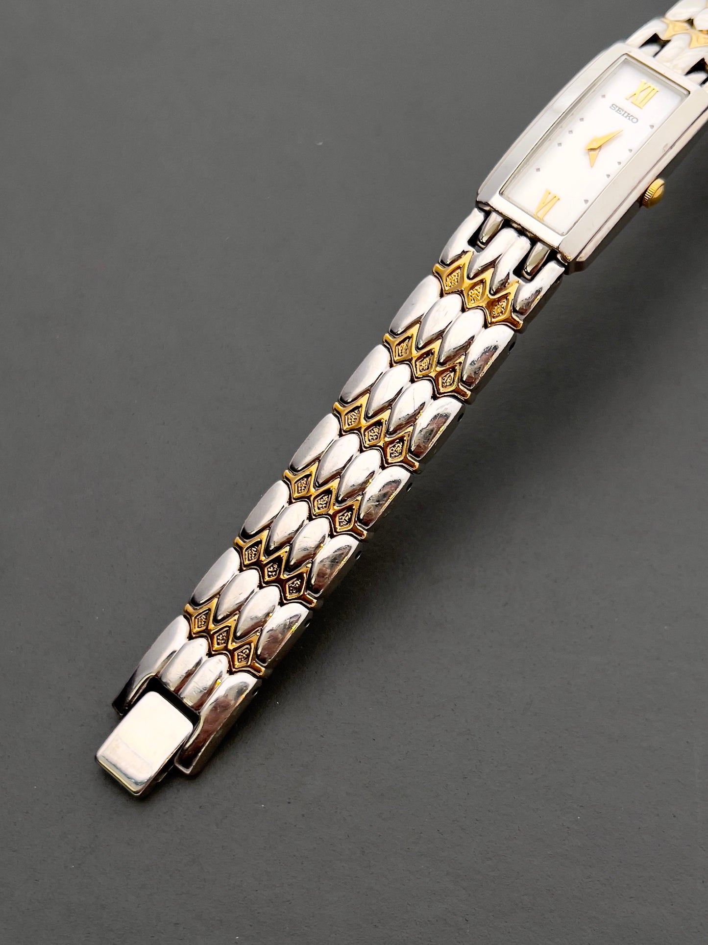 Seiko Ladies Two Tone Bracelet Watch with White Dial