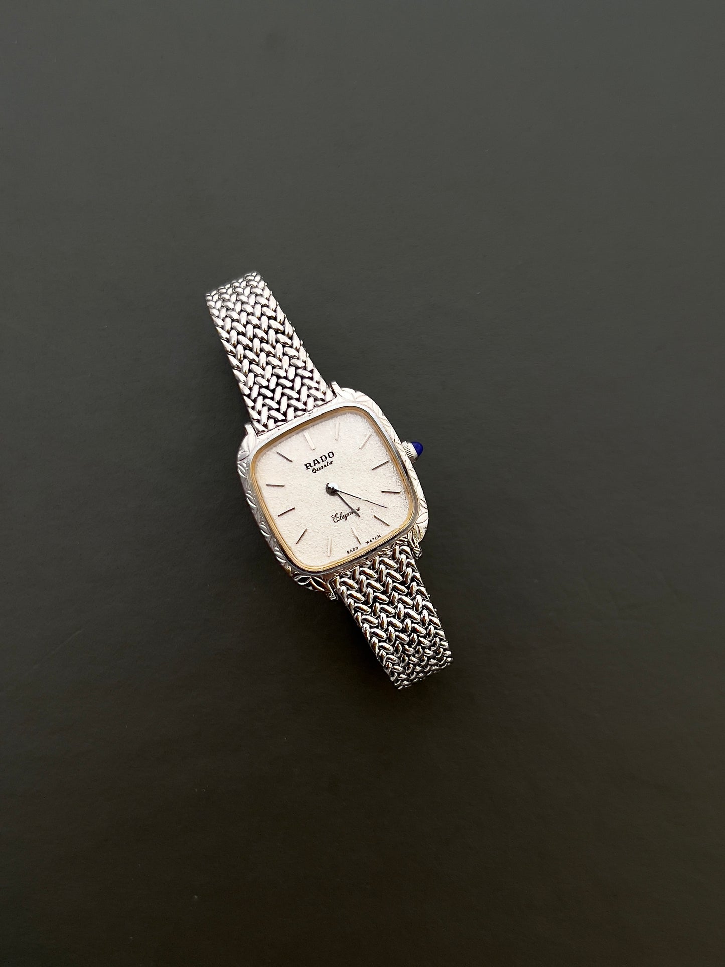 Rado Elegance Ladies Watch in Silver with Textured Dial and Woven Bracelet
