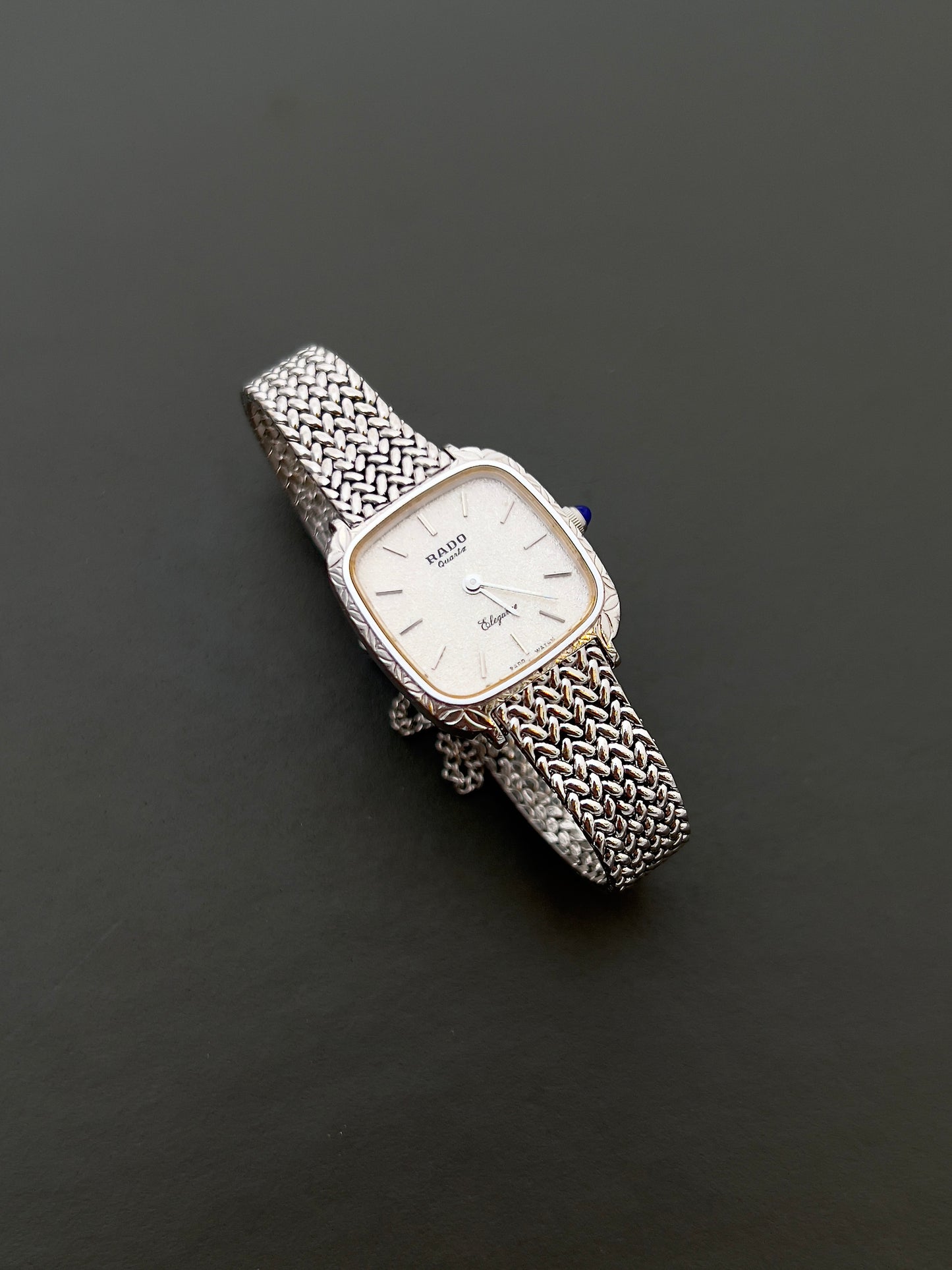 Rado Elegance Ladies Watch in Silver with Textured Dial and Woven Bracelet