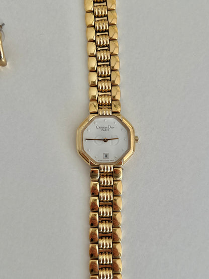 Christian Dior Gold Tone Octagonal Women's Watch