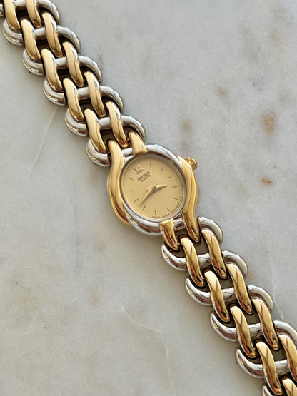 Seiko Two Tone Sculptural Bracelet Women’s Watch
