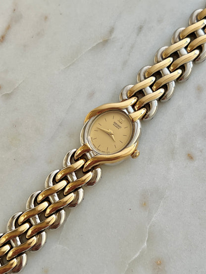 Seiko Two Tone Sculptural Bracelet Women’s Watch