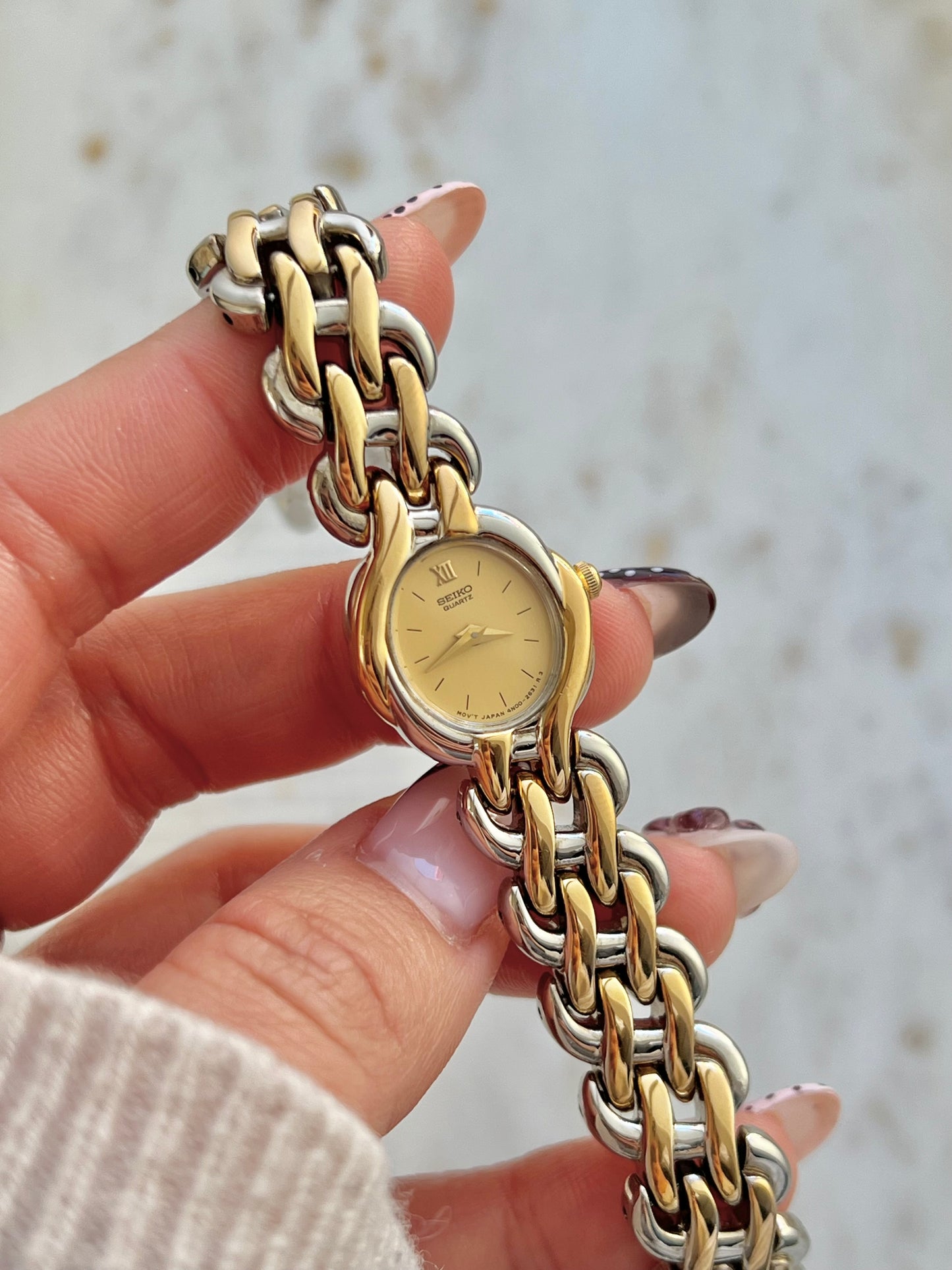 Seiko Two Tone Sculptural Bracelet Women’s Watch