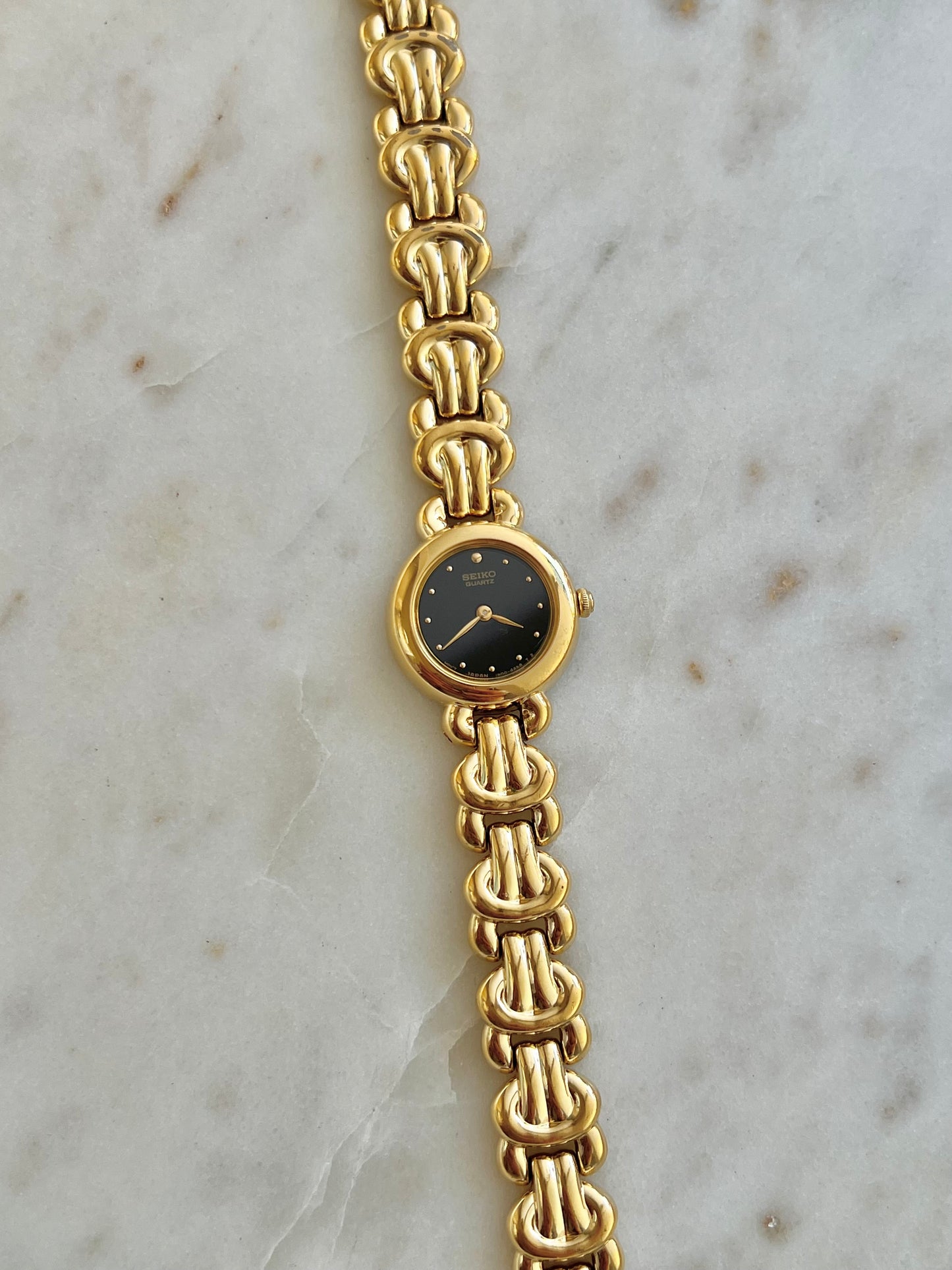 Seiko Black Dial Knot Bracelet Women’s Watch