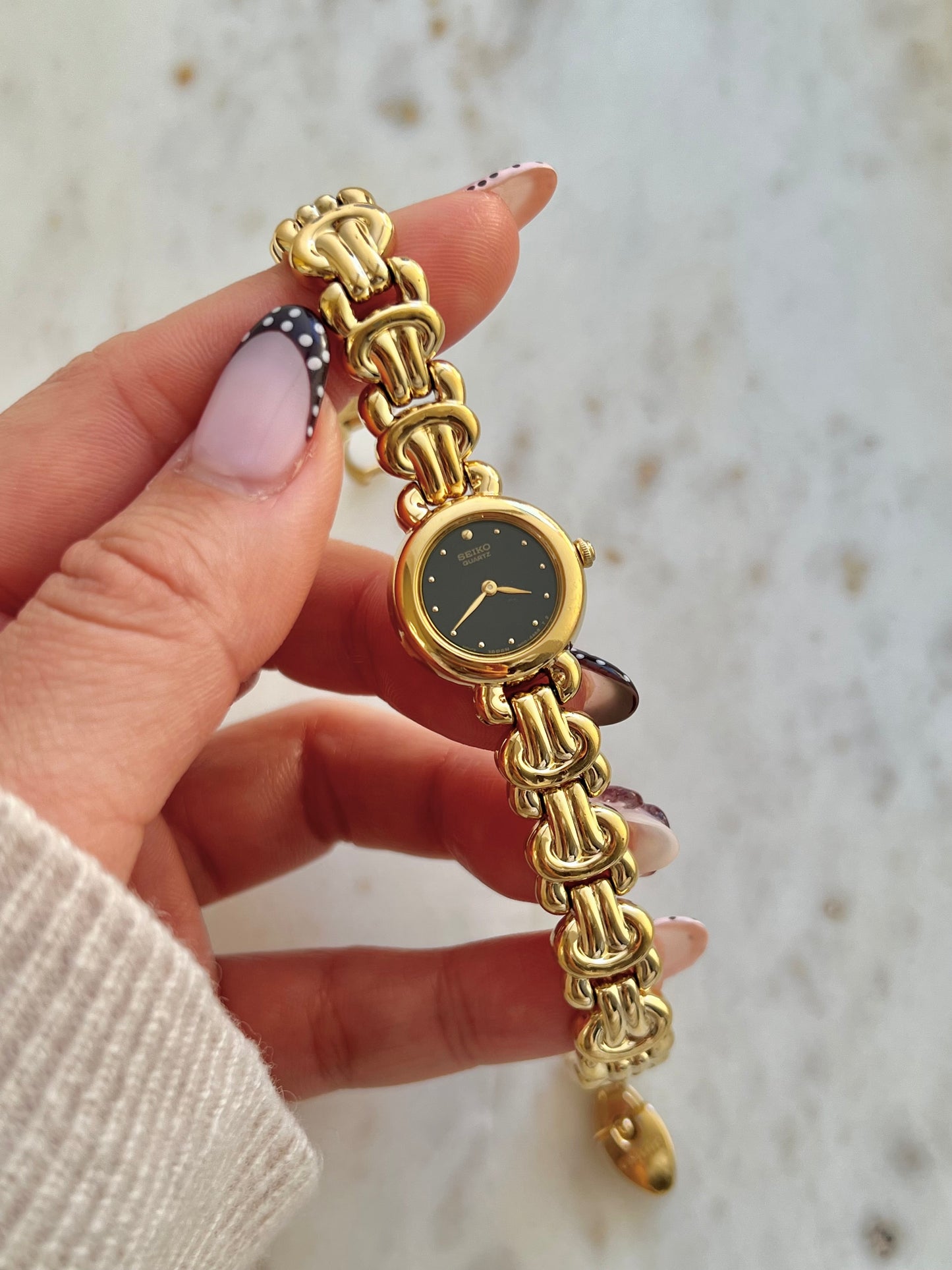 Seiko Black Dial Knot Bracelet Women’s Watch