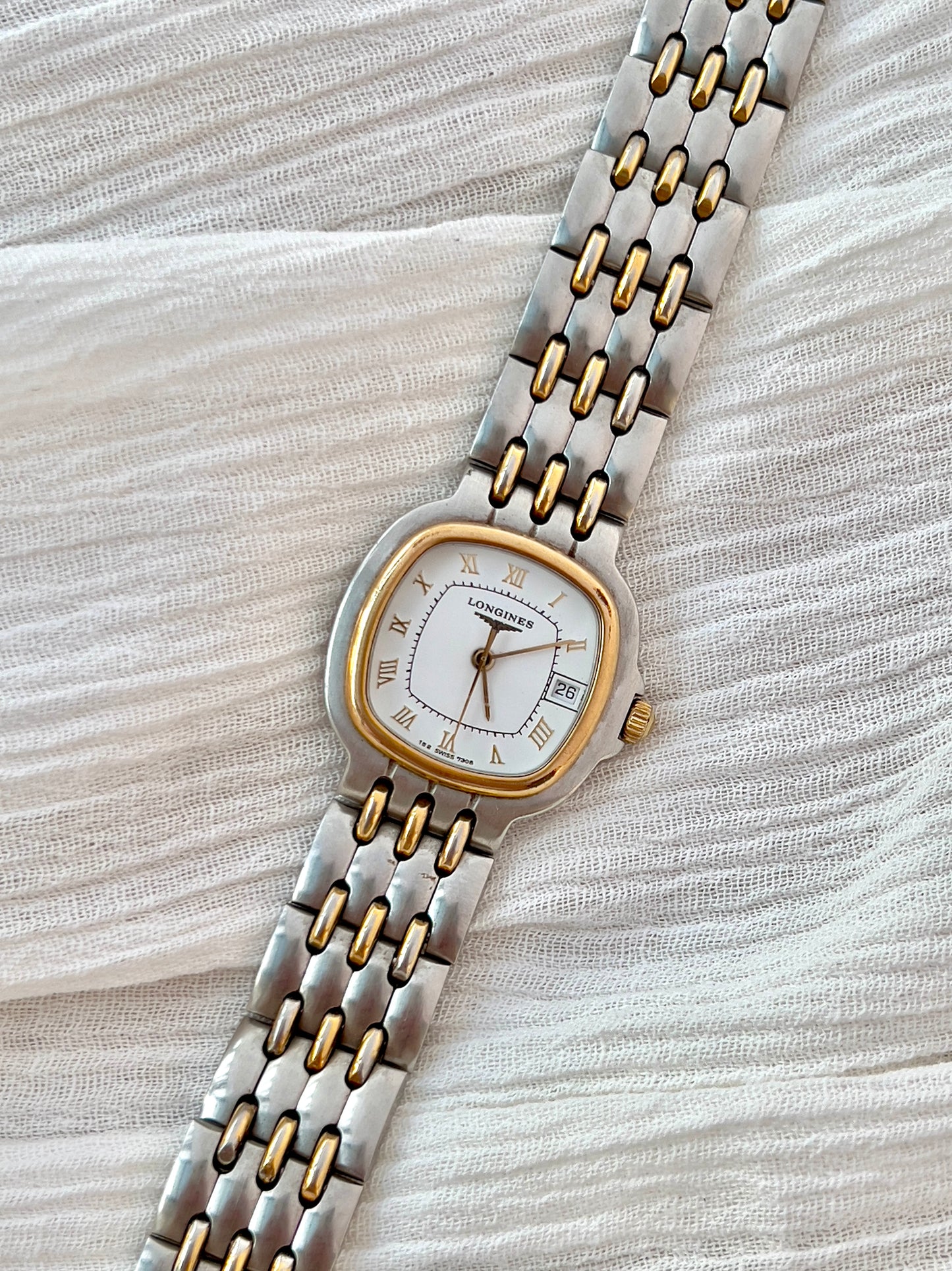 Longines Two-Tone Cushion Ladies Watch – Roman Dial