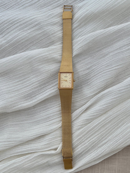 Seiko Gold Tank Watch with Brushed Bracelet