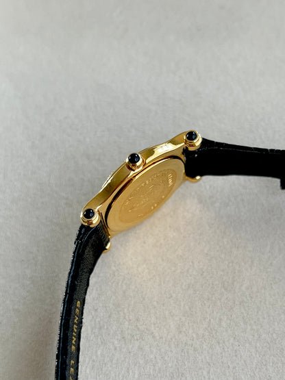 Gucci Gold Toned Ladies Watch with Roman Bezel and Textured Dial