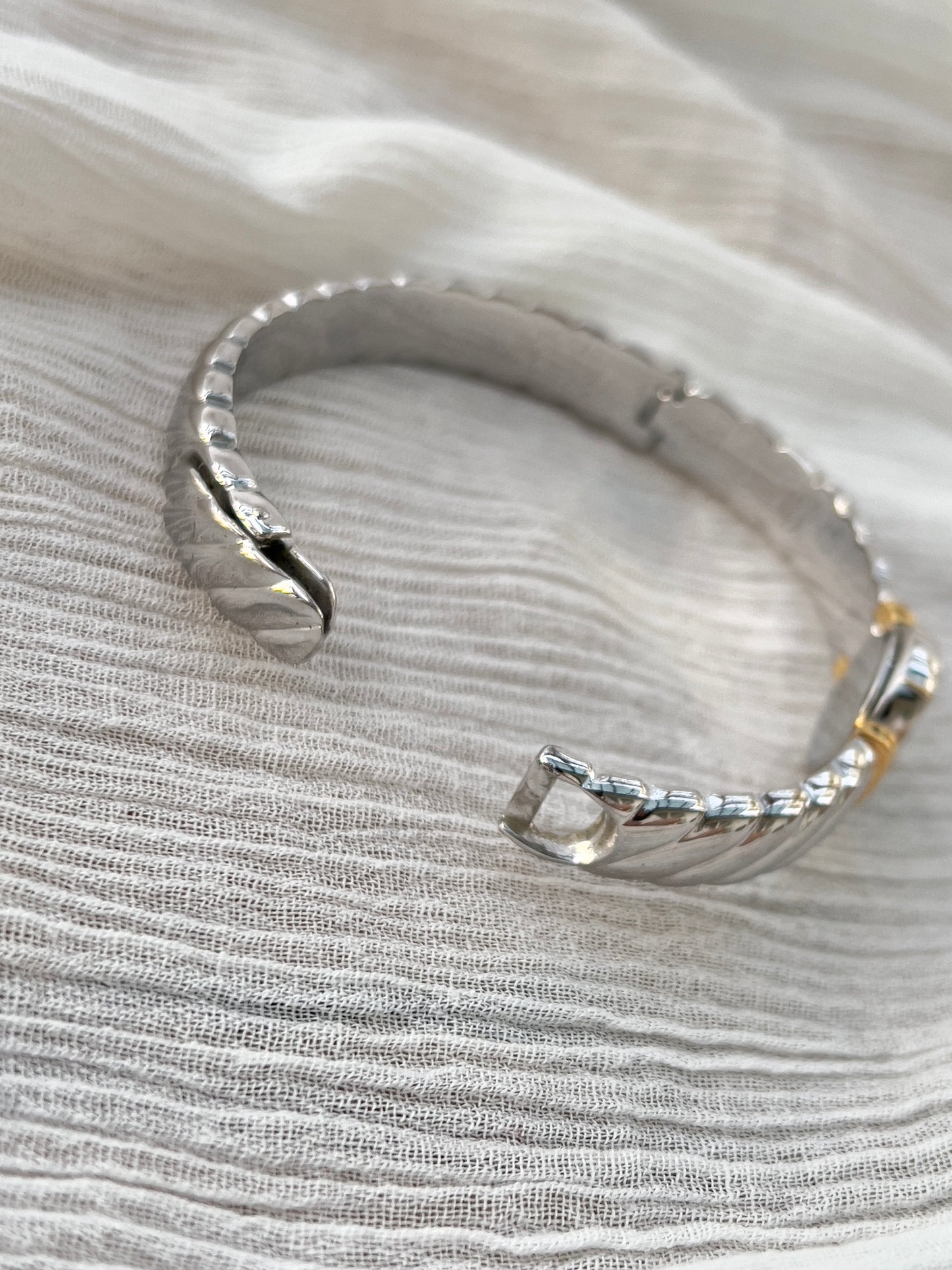 Seiko Bangle Woman's Watch – Two-Tone with Sapphire and Diamond Accents