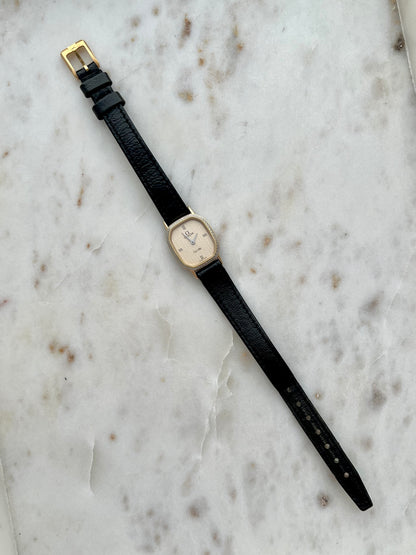 Omega De Ville Two Tone Women’s Watch with Textured Dial & Wreath Bezel