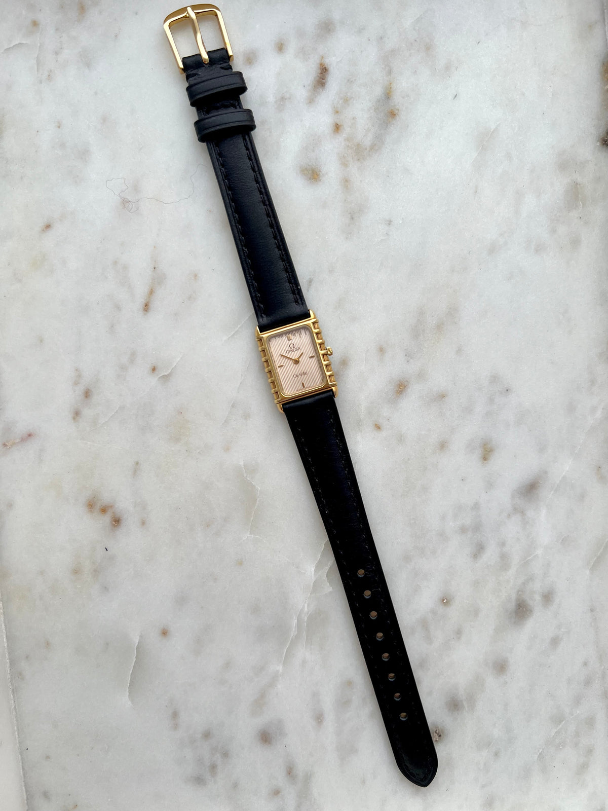Omega De Ville Gold Women’s Watch with Patterned Champagne Dial