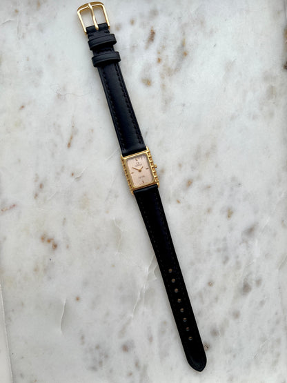 Omega De Ville Gold Women’s Watch with Patterned Champagne Dial