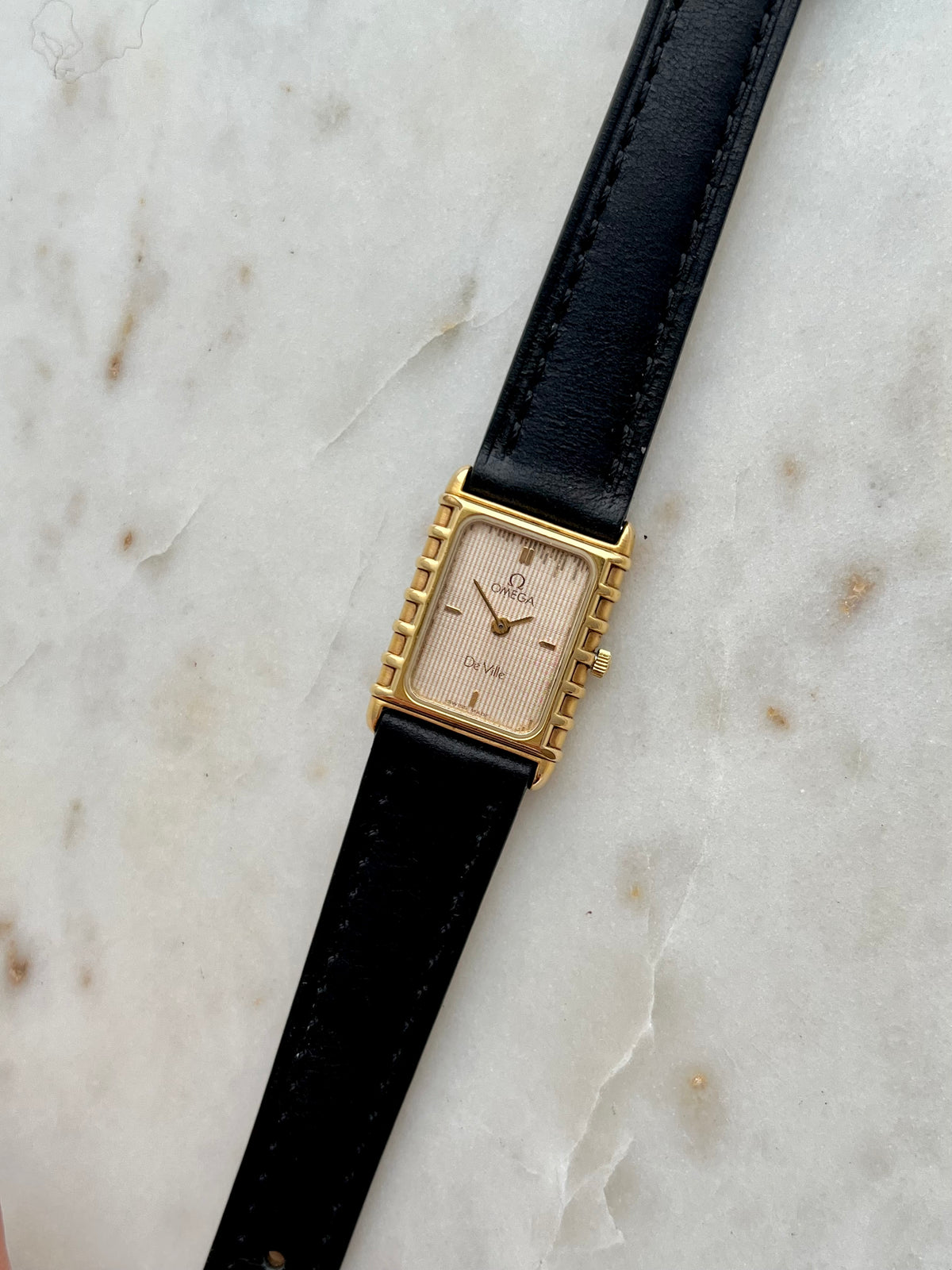 Omega De Ville Gold Women’s Watch with Patterned Champagne Dial