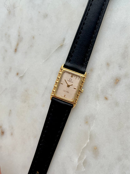 Omega De Ville Gold Women’s Watch with Patterned Champagne Dial