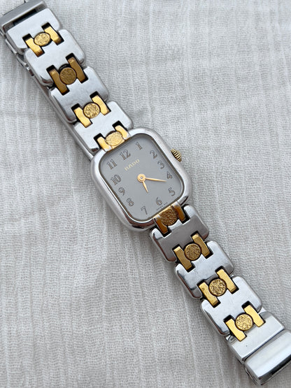 Rado Ladies Two Tone Bracelet Watch with Silver Dial and Gold Accents