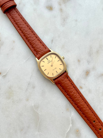 Omega De Ville Gold Tone Cushioned Square Women's Watch