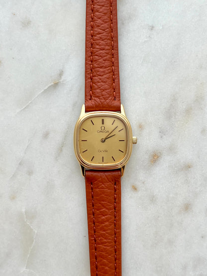 Omega De Ville Gold Tone Cushioned Square Women's Watch
